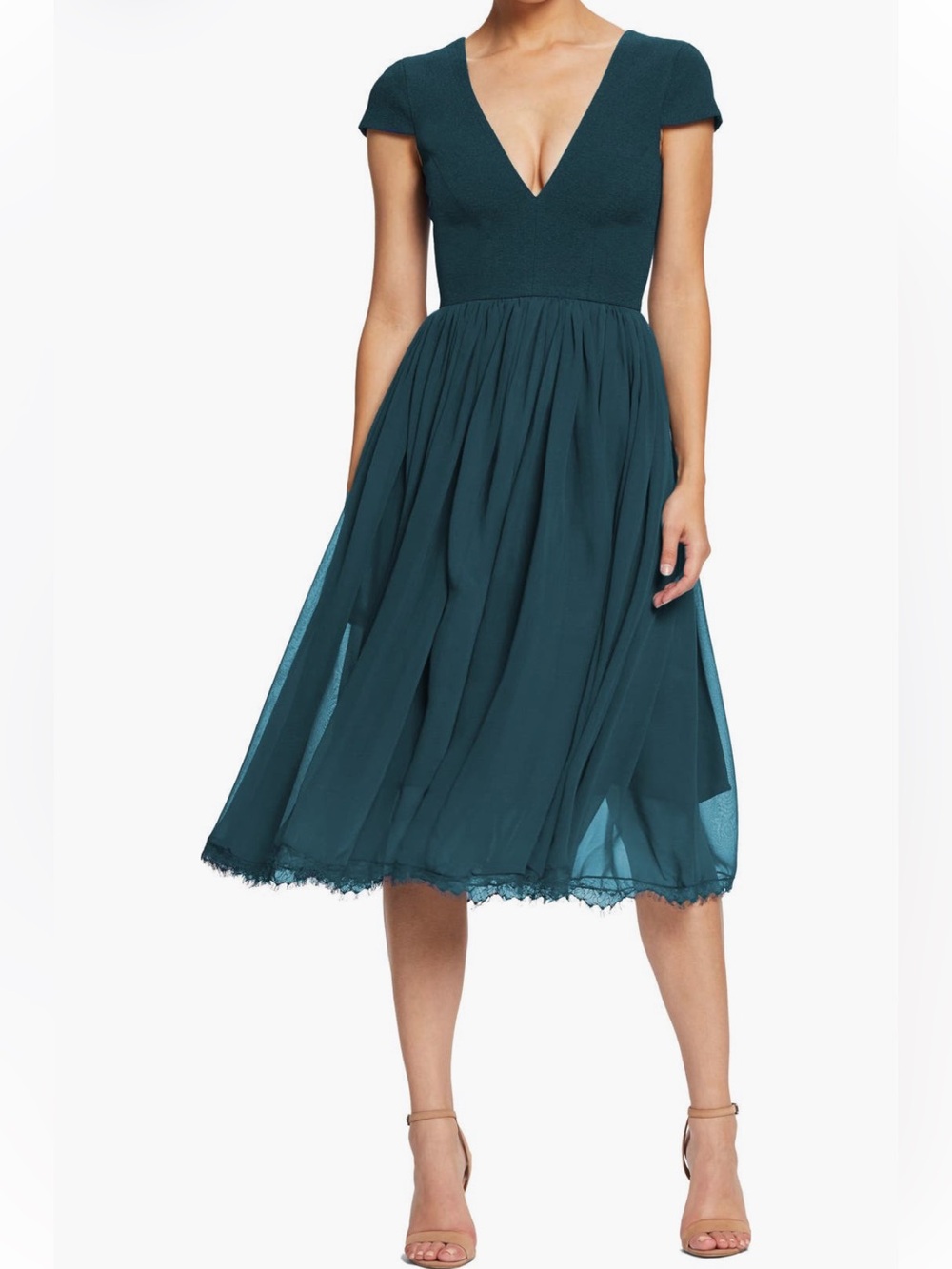 Dress the Population Corey Chiffon Fit & Flare Cocktail Dress